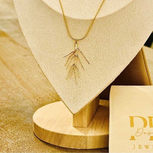 Elegant 24k‎ Gold Gilded Branch Necklace by PH Design Jewelry - Picture 5 of 6